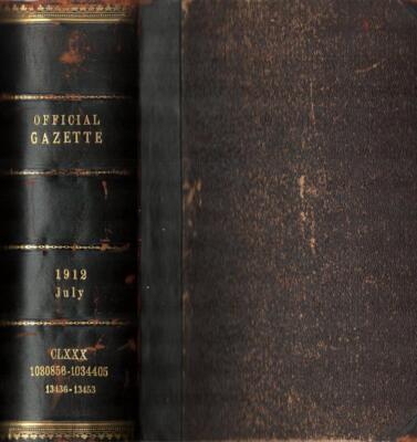 Official Gazette of the United States Patent Office, Volume CLXXX, Juli 1912