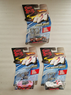 Hot Wheels Speed Racer Lot 3x Snake Oiler , Delila, Race Wrecked Mach 6 ...