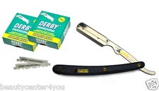 CS101B Stainless Steel Professional Straight Edge Barber Razor +200  Blades