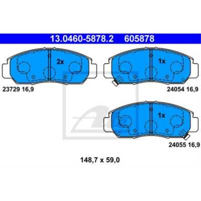 Set Pastiglie Freno Anteriori ATE 620930 - Kit Completo Per Auto, Qualità Originale, Compatibile Con Audi Q7 (2006-on)