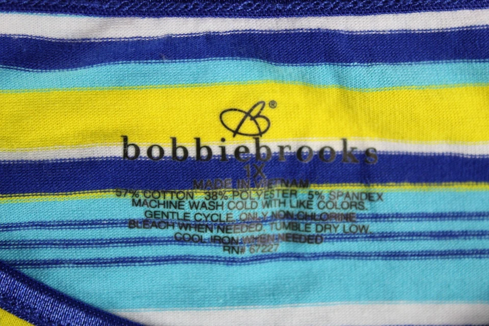 Bobbie Brooks Tank Top Women's Size 1X Yellow Blue Multicolor Spaghetti Straps - Image 3 of 4