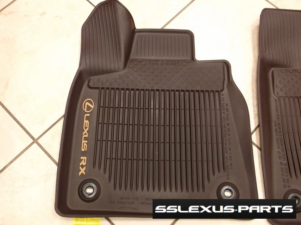 Lexus RX350 RX450H (2016-2022) OEM ALL WEATHER FLOOR "LINER" MATS 3pc (Brown) - Image 2 of 4