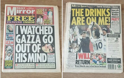 MIRROR NEWSPAPER 25/2/2008 TOTTENHAM CARLING CUP FINAL GAZZA High School Musical
