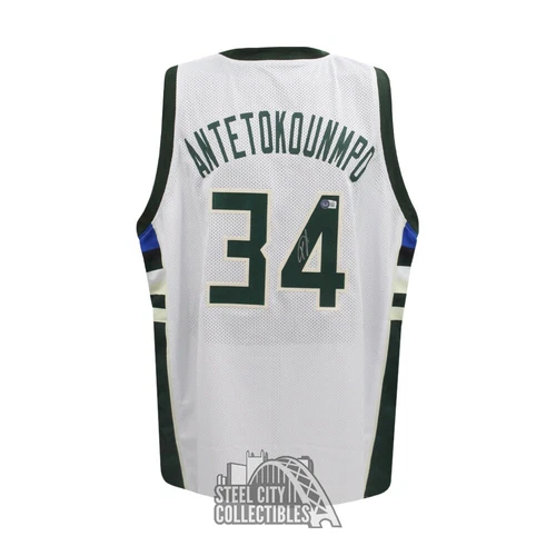 Giannis Antetokounmpo Autographed Milwaukee Custom White Basketball Jersey - BAS
