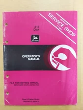 John Deere 315 Disk Operators Manual, Dealer Copy, OM-A42190
