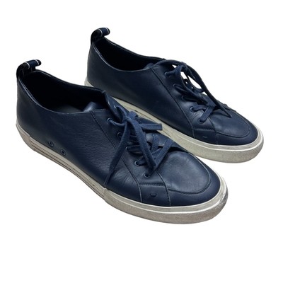 FENDI Men’s Leather Shoes Navy Blue Logo Designer Size Lace Up