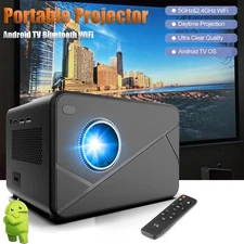 Projector 4K Wifi 1080P FHD Bluetooth HDMI Android TV OS Portable Home Theater