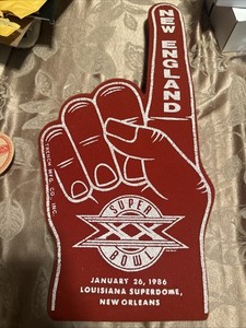 NFL New England Patriots Foam Finger Hand 1985 AFC Champs 1986 Super Bowl RARE