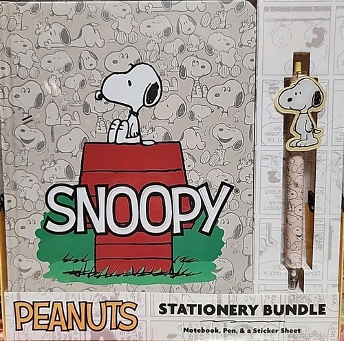 Peanuts Snoopy Stationary Bundle Notebook, Pen & Sticker Sheet | eBay UK