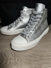 Stuart Weitzman Women's Sneakers 8.5 Silver Metallic Finish