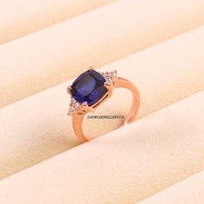Blue Sapphire Ring, September Birthstone, Promise Ring, Lab Created Sapphire