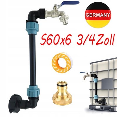 IBC Schwanenhals 3/4'' Auslaufhahn Adapter Für Container Zubehör Regenwassertank