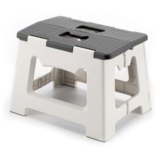 Folding Step Stool for Adults Kids 9" Plastic Collapsible Portable 300 Lbs Gray