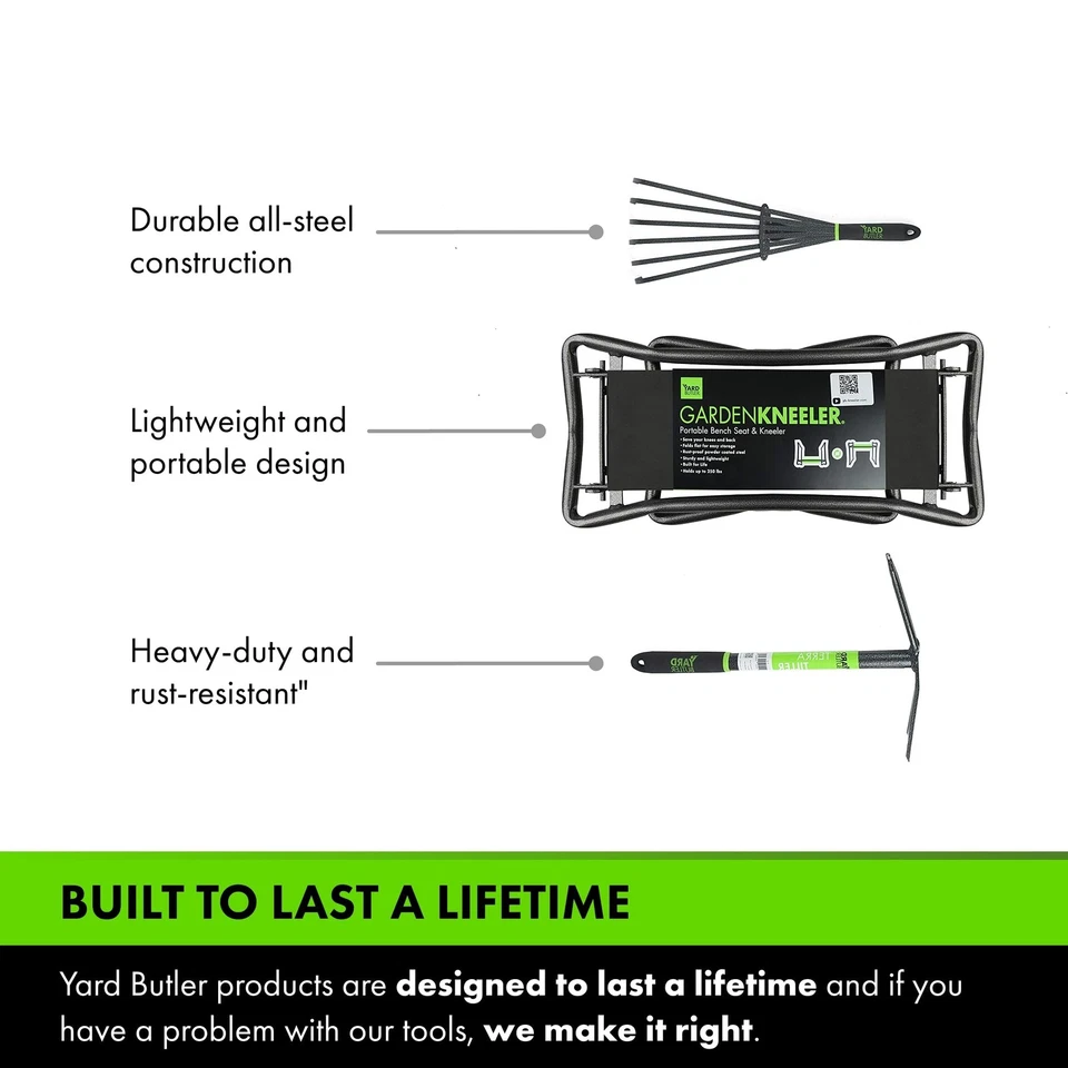 - Garden Kneeler/Seat with Terra Rake and Terra Tiller - 园艺工具和 Su... — 第 4/4 张图片