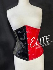 Shiny PVC Underbust Corset Steel Boned Waist Trainer Gothic Cosplay Bustier
