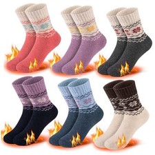 Kids Winter Wool Socks Girls Thick Thermal Cozy Warm 4-7 Years Multicolor C