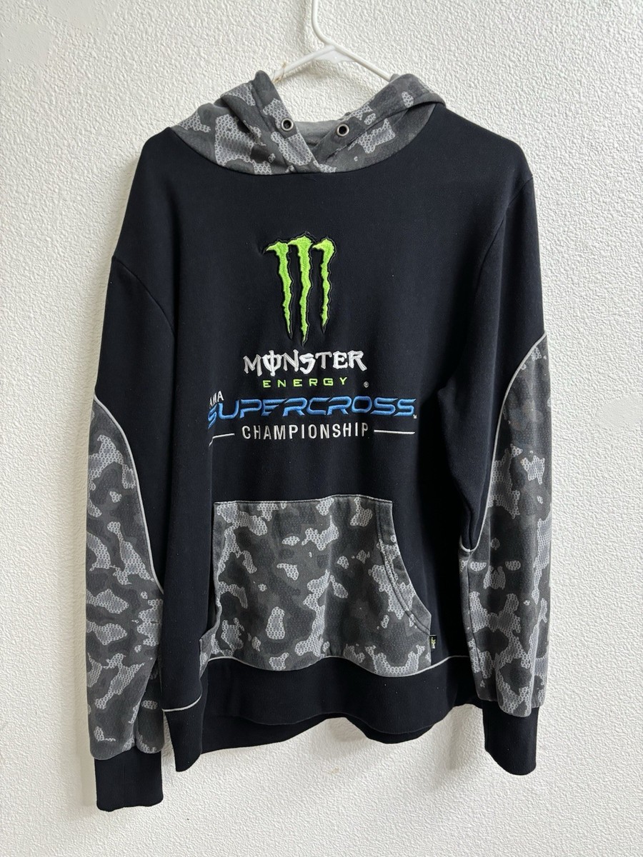 Monster Energy Sweatshirt Black Pullover Hoodie Supercross