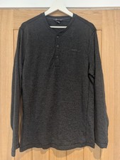 Eddie Bauer Men's Dark Grey Button Up Neck Lightweight Pullover Jumper Size L