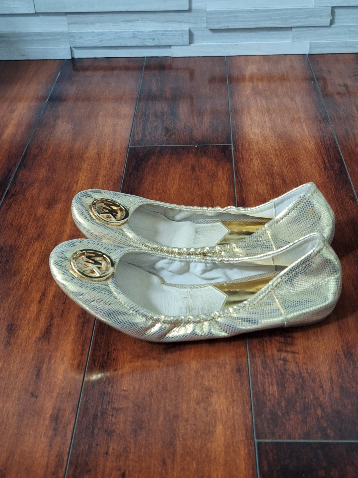 Michael Kors Fulton Python-Embossed ballet flats … - image 3