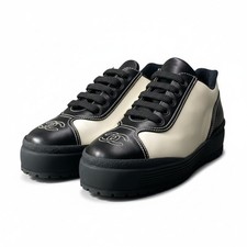 C4CHANEL Chanel Vintage Coco Mark Sneakers Low Cut Shoes 37 Black Used AYAN-0