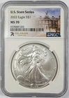 2022 American Silver Eagle $1 State Series Delaware NGC MS70