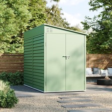 Light Green Garden Garage Storage Shed Steel Frame Storage Bike Tool Shed 9FT UK