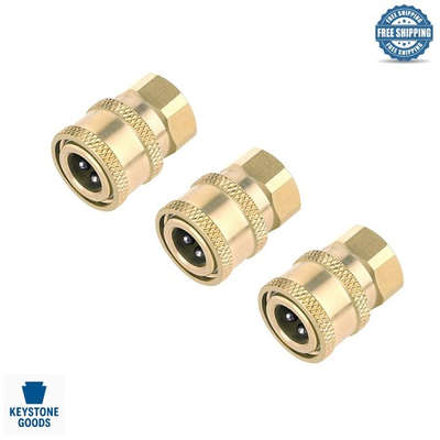 #ad 3 Pack Brass Pressure Washer Coupler Set Quick Connect Fittings for Nozzles... $22.67