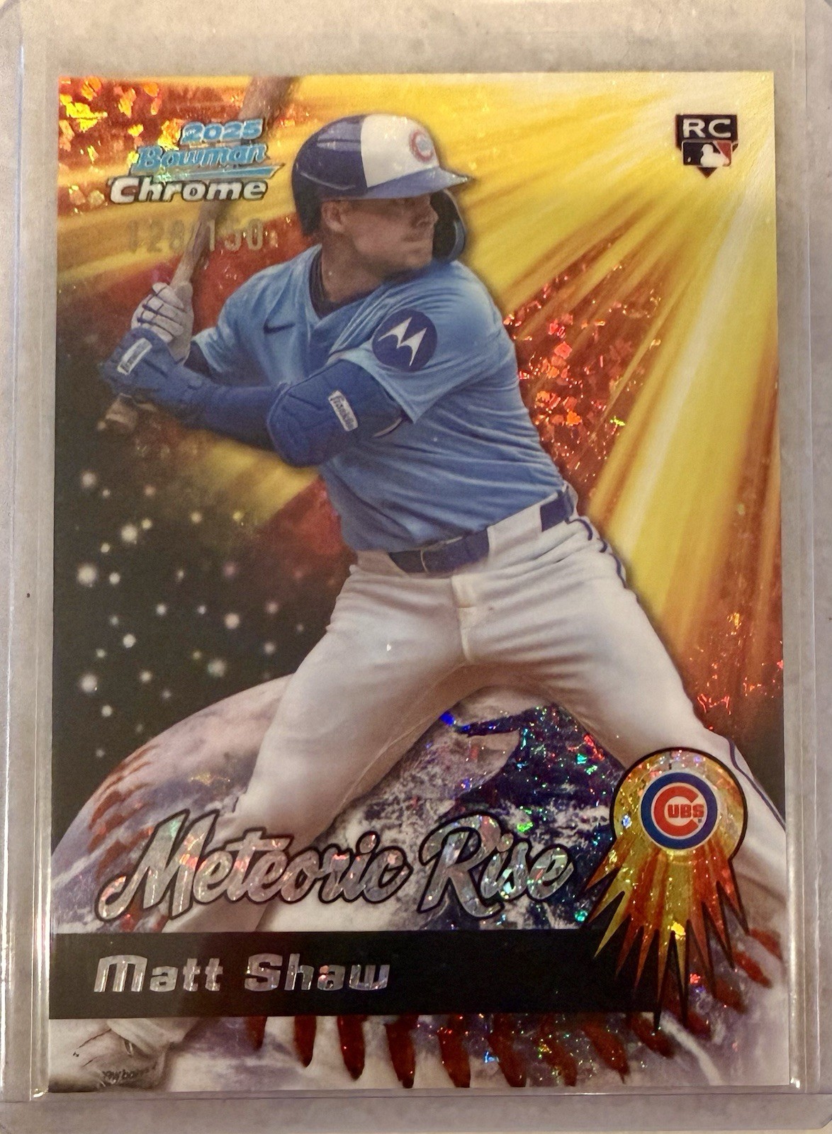 2025 Bowman Chrome - Meteoric Rise Matt Shaw #MR-9 Mini-Diamond Refractor /150