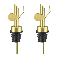 TERESRY Olive Oil Dispenser Spout, Weighted Liquor Pour 2 Pack, Golden