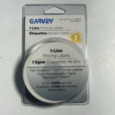 Garvey Monarch 1131 1-Line Pricing Labels White 2500x Sheets 1 Roll New Sealed