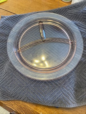 Vintage Pink Depression, Glass Three Section Dinner Plate