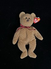 Ty Beanie Babies Curly The Bear 4052 1993 1996 Tag Errors Brown Nose