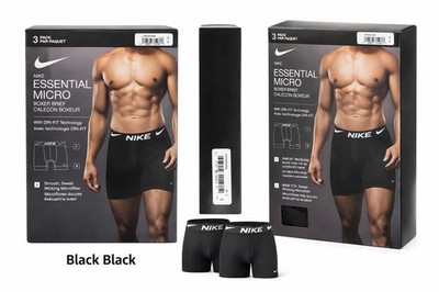 Nike Essential Micro Boxer Briefs Men s Small Black 3-Pack Dri-FIT New