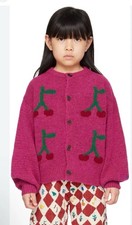 Bobo Choses Kids Pink 'bobo Cherry' Cardigan In Fuchsia Sz 6/7 NWT 325