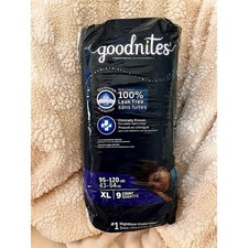 1pk 9diapers Goodnites Bedwetting Bedtime Underwear XL sz 14-20 95-140 lbs 