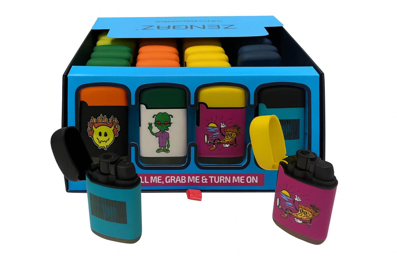 Zengaz Torch Lighter &ndash; 8CT  | Mixed Colors & Designs