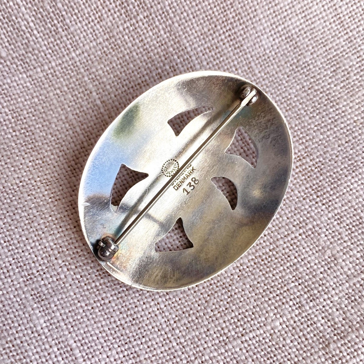 ジョージジェンセン   ブローチ #138 Vintage Georg Jensen Sterling Silver Flower oval Brooch #138 | eBay