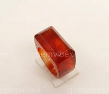 Carnelian Faceted Ring Full Stone Handmade St...