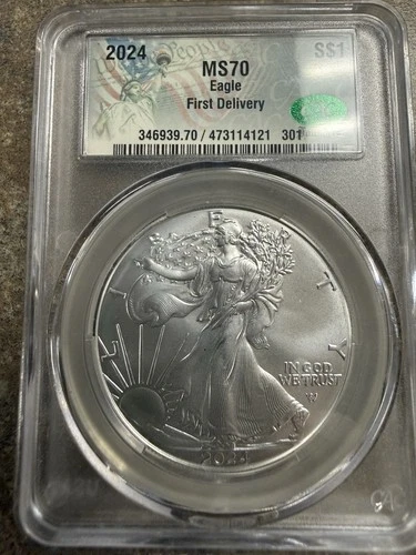2024 $1 American Silver Eagle 1 oz .999 CAC MS70 First Delivery