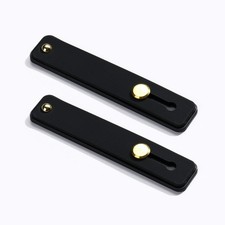 Phone Grip 2 Pieces Black Universal Sticky Finger Strap Holder for Smartphone...