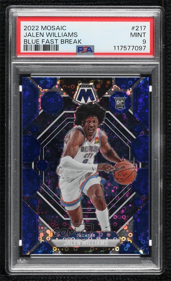 2022 Mosaic Rookies Fast Break Blue Prizm 44/85 Jalen Williams PSA 9 MINT 11es