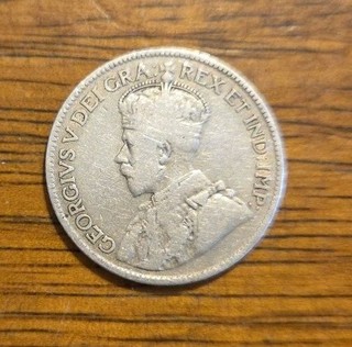 Canada 1918 25 Cent Circulated Silver Coin