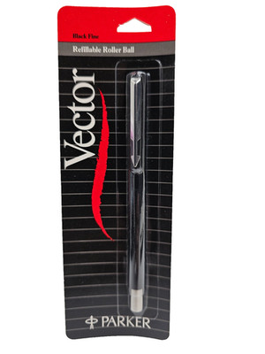 Parker Vector Roller Ball Pen Black Fine Point Black Ink New NIP Made in USA