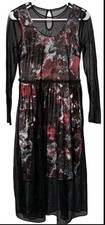 Simply Vera Vera Wang Whimsigoth Sheer Mesh Floral Dress Romantic Goth Witchy Sm