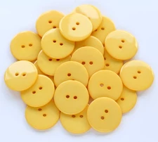 Yellow Buttons 2 Holes Resin For Sewing Craft DIY Projects 1 Inch 25mm 100 PCS