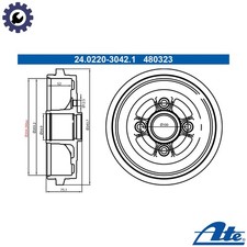 2x BRAKE DRUM 24.0220-3042.1 FOR NISSAN HR12DE/HR12DR/HR12DDR 1.2L 3cyl NOTE