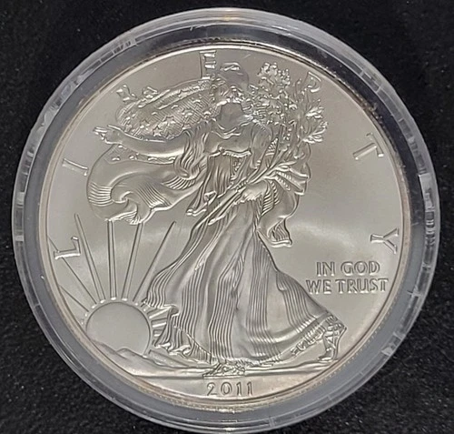 2011 American Silver Eagle $1 Dollar 1 Oz 999 Silver Coin, Uncirculated, In Case