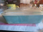 Vintage Pyrex Turquoise 1.5 QT 0503 Refrigerator Casserole Dish w/Lid 503C