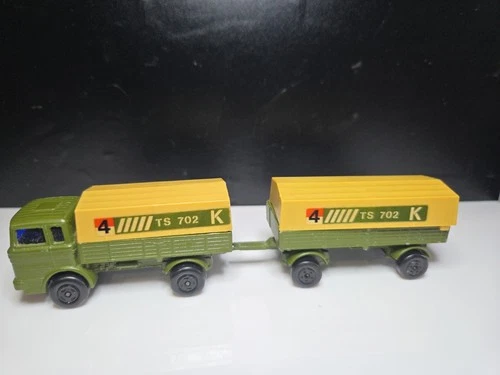 Lesney Matchbox Mercedes Benz Truck + Trailer Olive Green Military