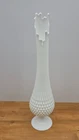 Fenton White Hobnail Milk Glass 20" Swung Vase, Marked
